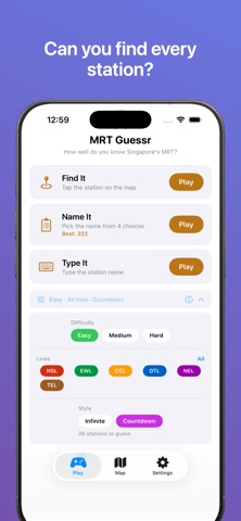 MRT Guessr – SG Train Game iPhone screenshot