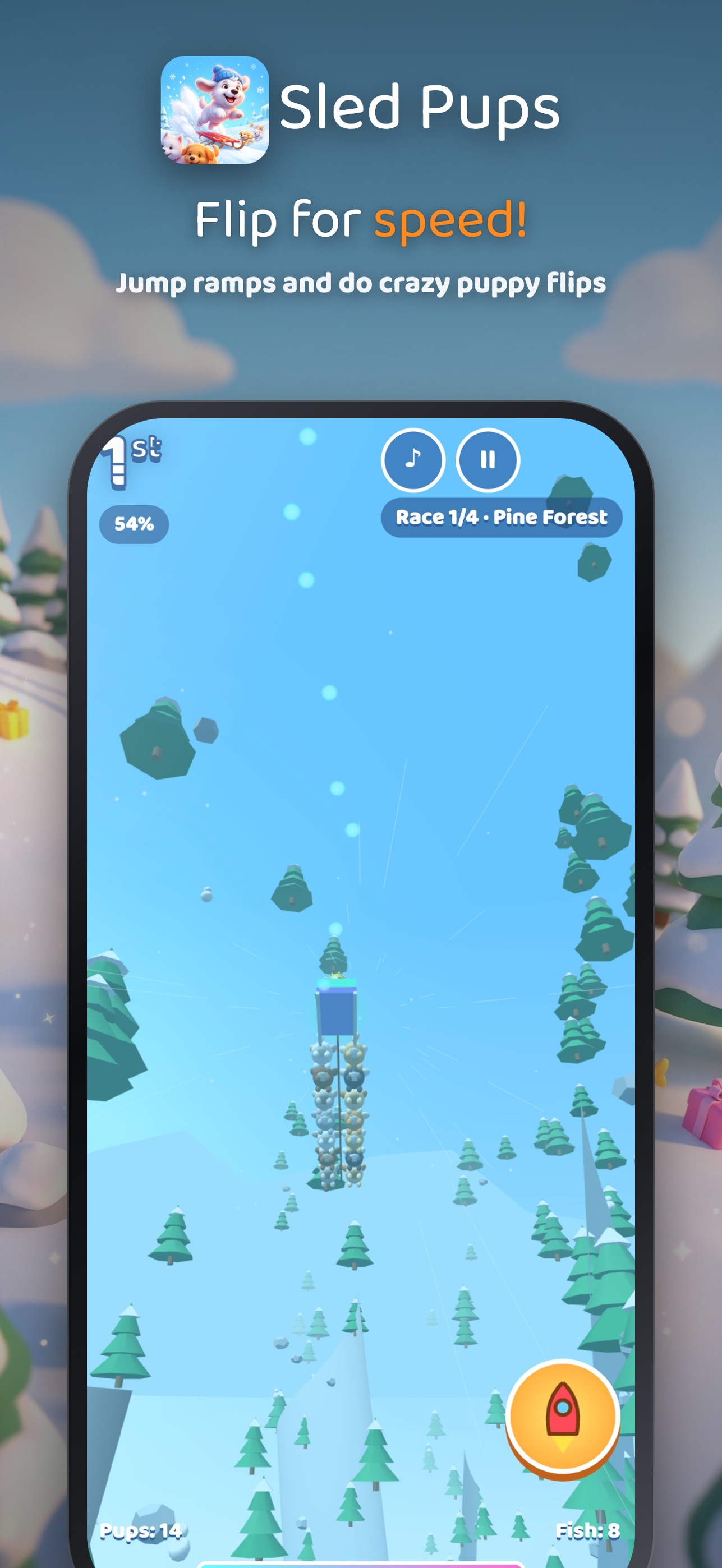 Screenshot 1 of Sled Pups: Snow Racing