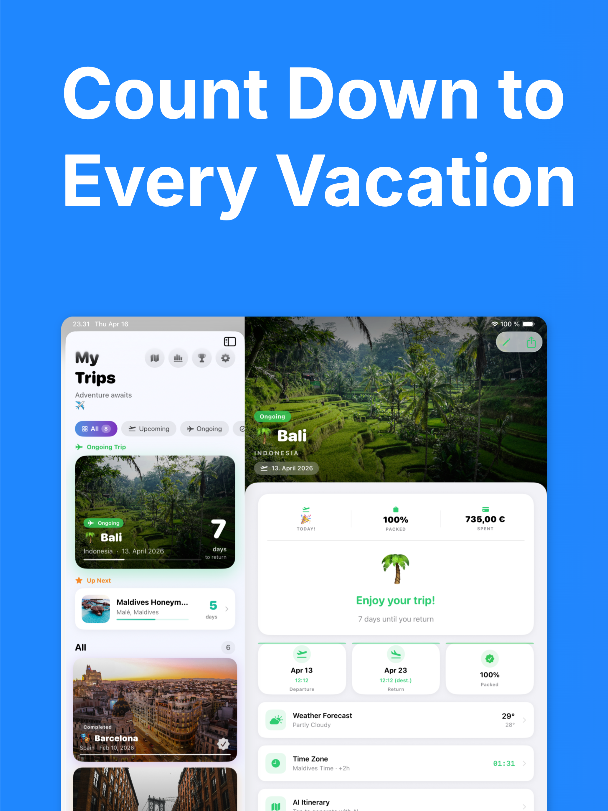 Vacation Countdown - TripNest