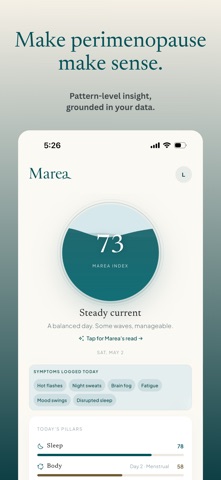 Marea: Perimenopause iPhone screenshot