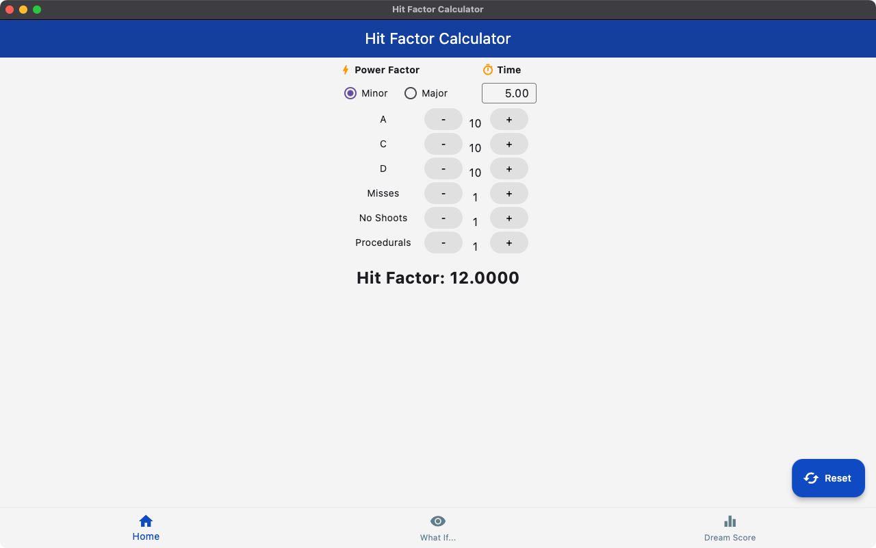 Hit Factor Calculator