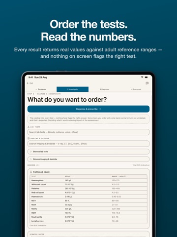 Patient Simulator: Diagnosica iPad screenshot