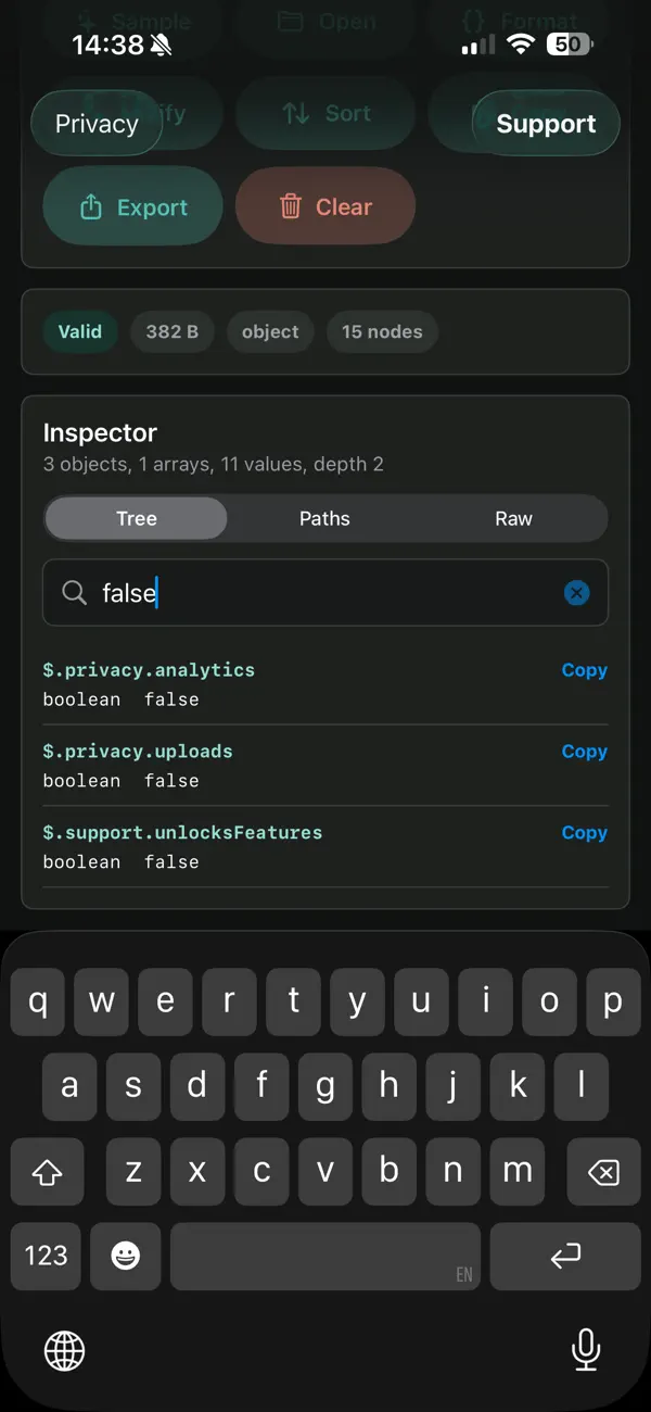 #3. ClearJSON (iOS) Von: Grove OU