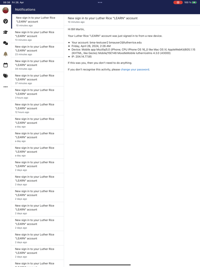 Luther Rice Moodle App