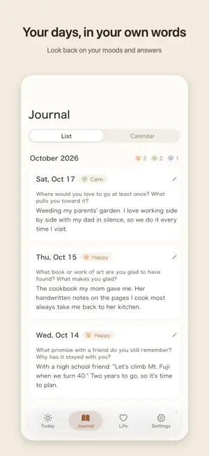LifeCounter: Question Journal screenshot 2