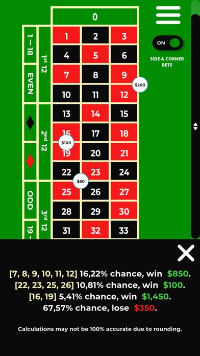 Roulette Profit Calculator Screenshot