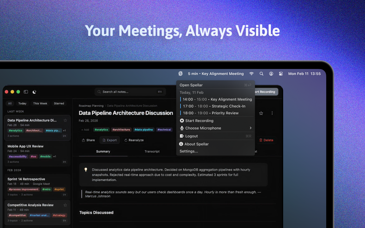 Spellar: AI Meeting Note Taker