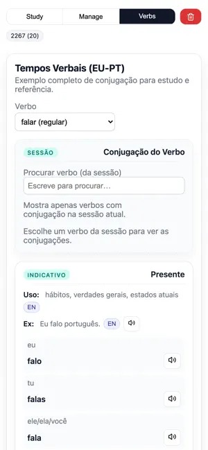 European Portuguese Flashcards screenshot 4