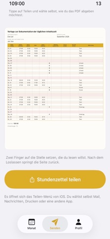 Basis Stundenzettel — Screenshot 2