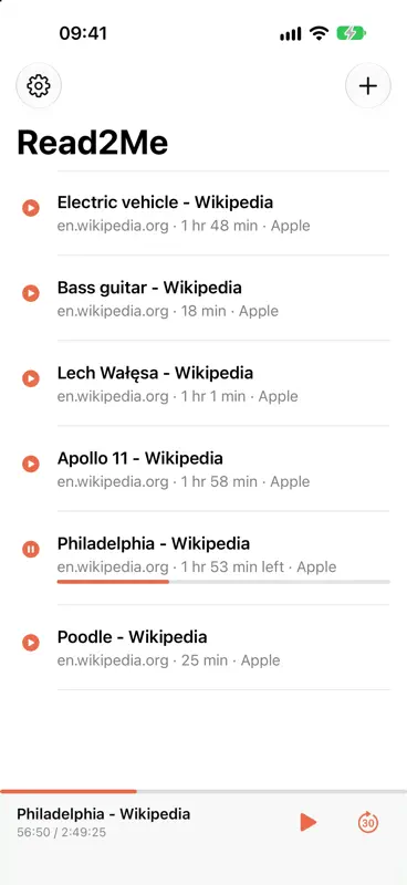 Read2Me: Articles to Audio screenshot 1 of 5