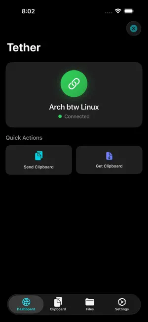 Tether - Linux Companion screenshot 1