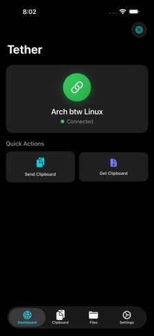 Tether - Linux Companion Screenshot 1 of 3