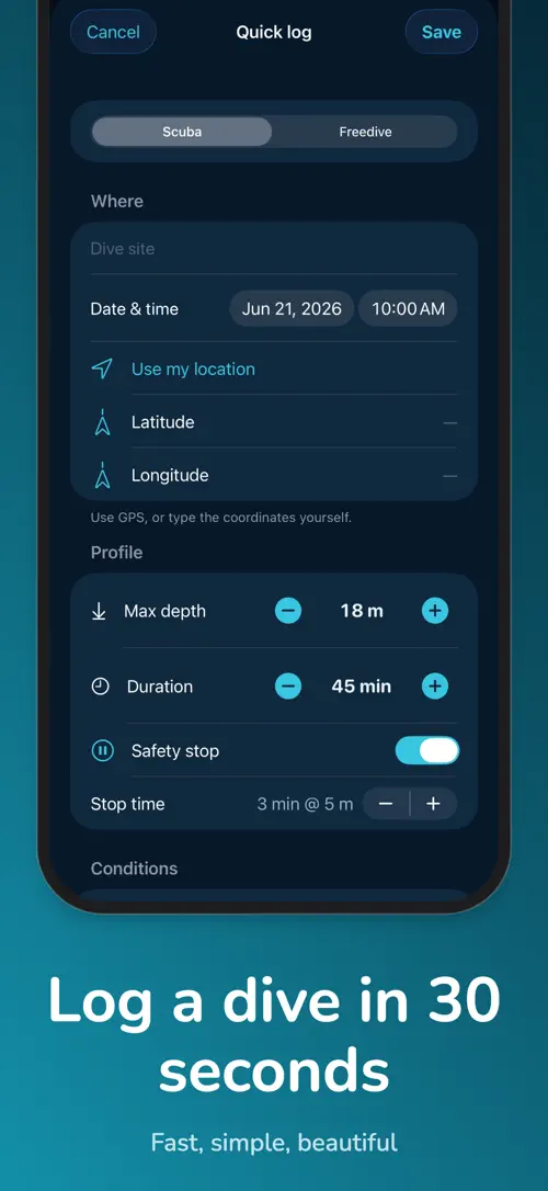 Bottomtime on iPhone: screenshot 3 of 8