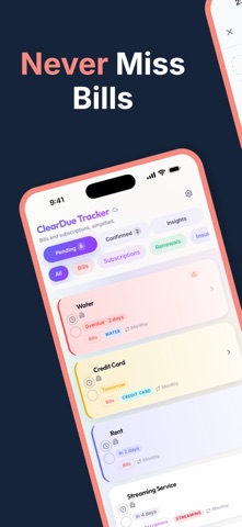 ClearDue Bill Tracker Screenshot 1 of 5