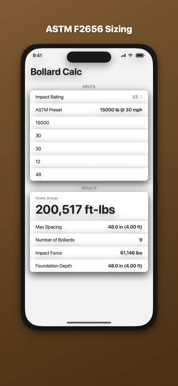 Screenshot #3 pour BollardSpacing Calc