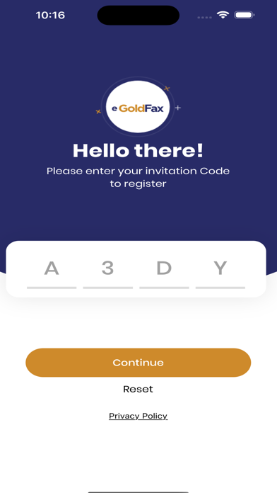 eGoldFax Reseller Connect App Screenshot