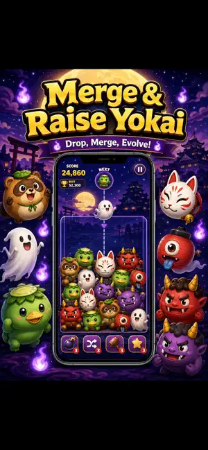 Yokai Merge - Drop & Evolve screenshot 2