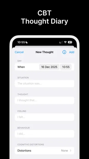 CBT Thought Diary App screenshot 1