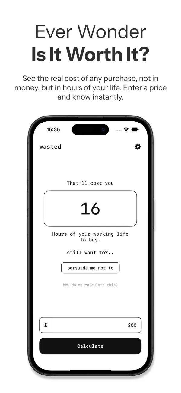 Screenshot #1 pour Wasted: Impulse Spend Control