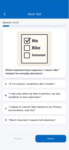 ICBC Motorcycle Practice Test screenshot
