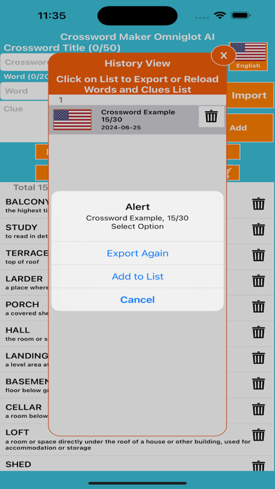 Crossword Maker Omniglot Screenshot