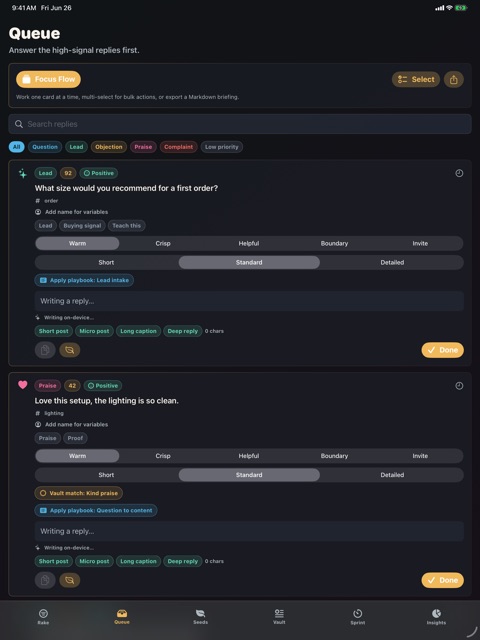 Reply Rake screenshot 4