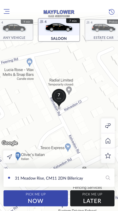 Mayflower Cars Billericay Screenshot