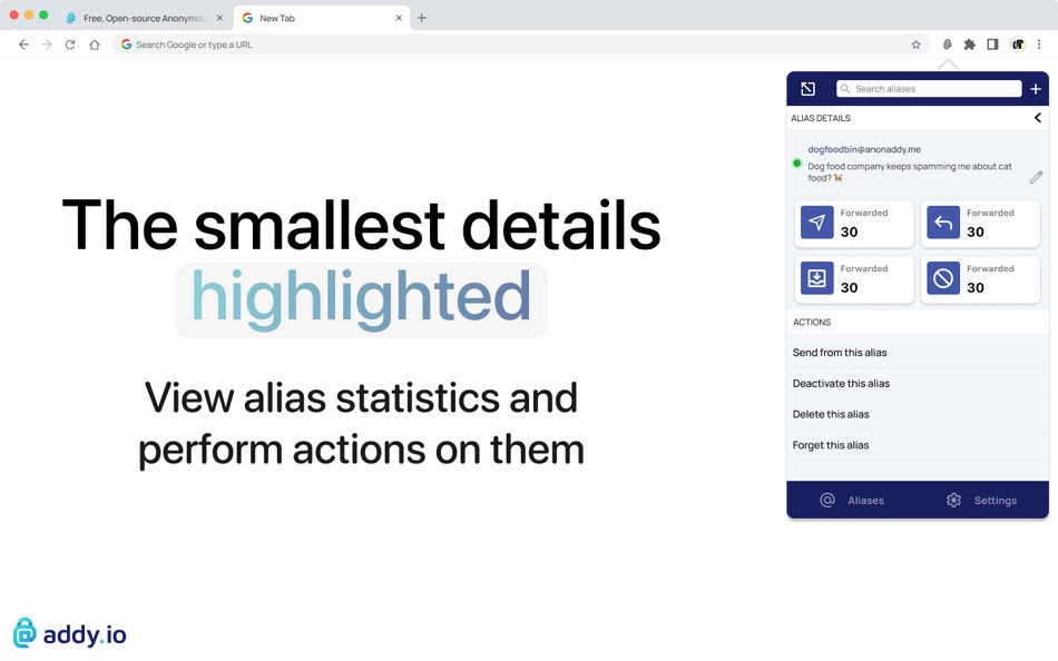 #1. addy.io extension (macOS) 由: addy.io