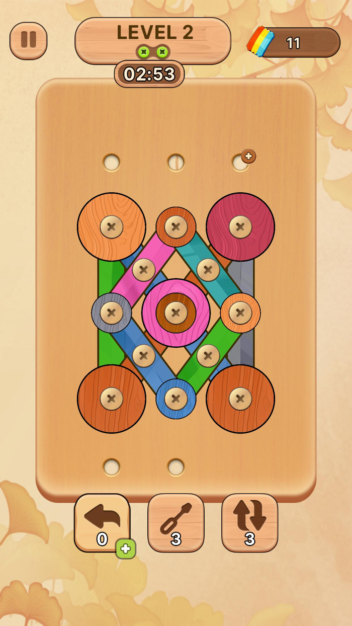 Wood Nuts and Bolts – Pin Puzzle