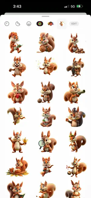Forest Squirrel Stickers screenshot 2