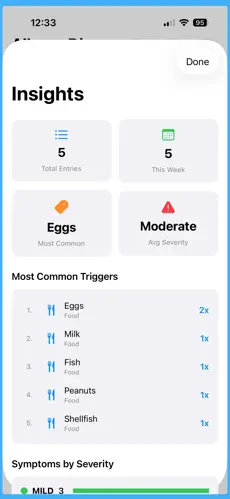 Allergy Diary Screenshot 3