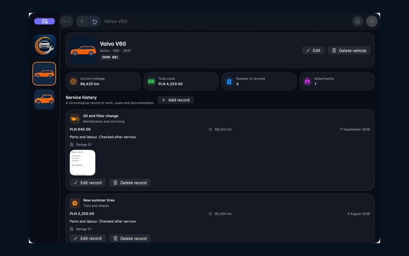 MileMate Garage screenshot 2