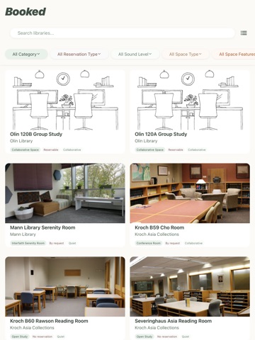Booked - Cornell Libraries iPad screenshot
