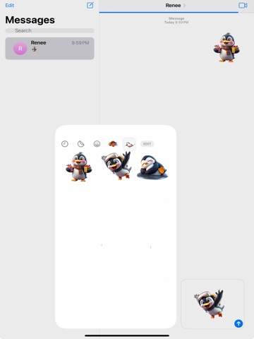 Space Penguin Stickers iPad screenshot