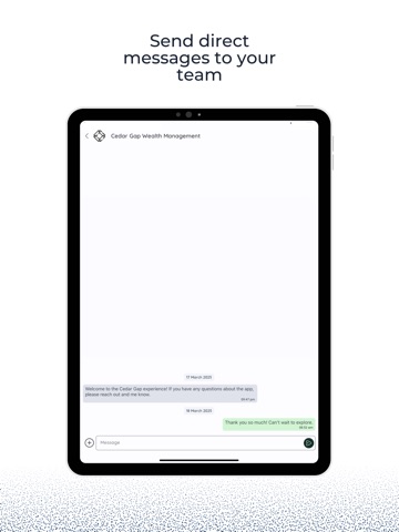 Cedar Gap Wealth Management iPad screenshot