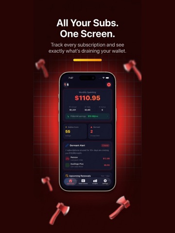 Subscription Tracker: SubAxe iPad screenshot