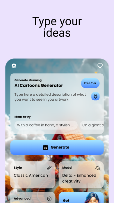 AI Cartoon Photo Generator App Screenshot