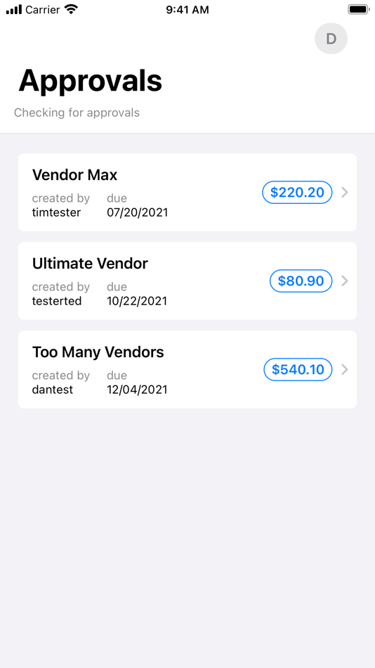 #1. Approvals for AP (iOS) Podle: Golden State Storage