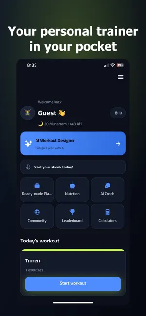 Gym Coach - Workout & Fitness screenshot 1