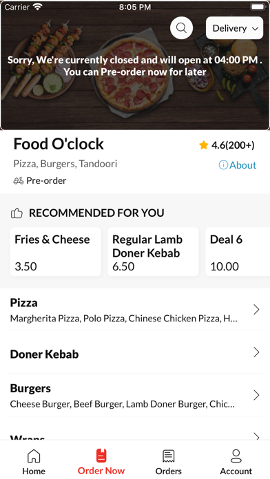 Food O'clock. Screenshot