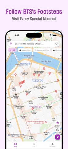 Purple Road: BTS Map screenshot