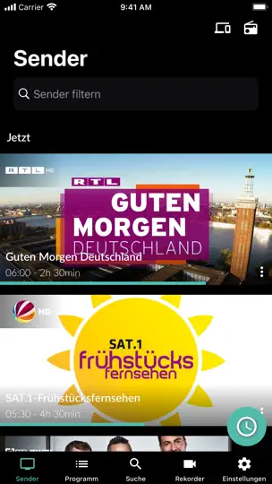 Screenshot von ZuhauseTV auf dem iPhone 1