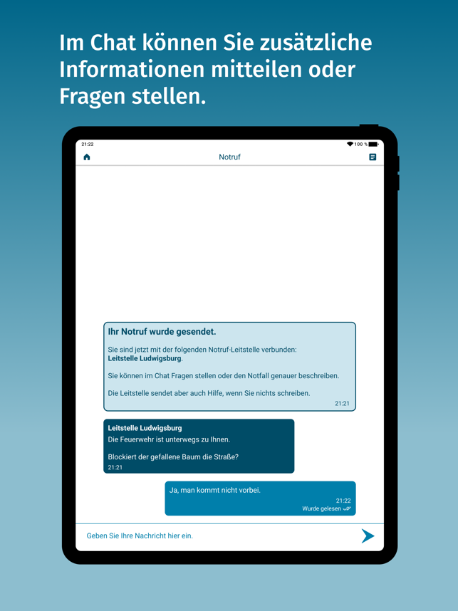 ‎nora - Notruf-App Screenshot