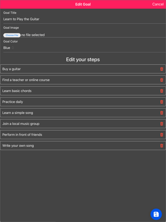 Screenshot #6 pour Goal Planner Steps to Success