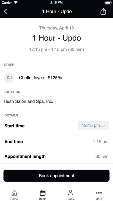 Hush Salon and Spa - Guelph Screenshot