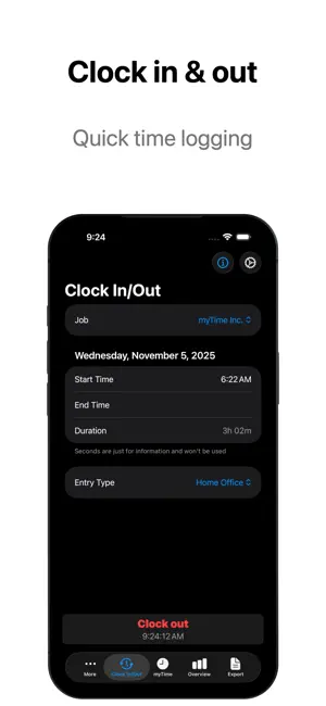 Hours Tracker - myTime screenshot 3