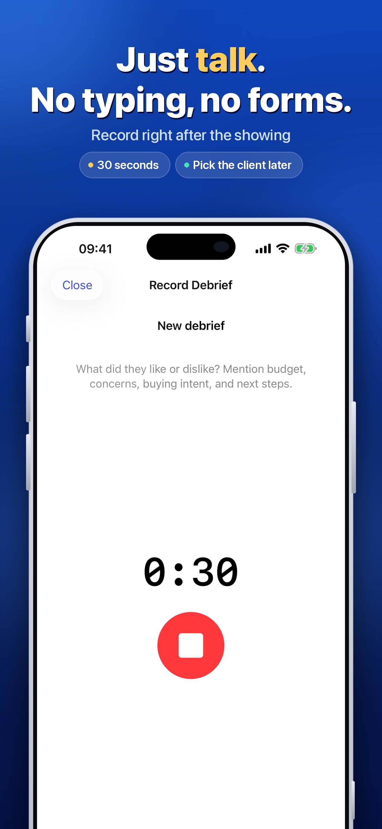 Screenshot 2 of Showing Debrief: Voice Notes