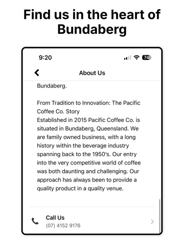 Pacific Coffee Co iPad screenshot