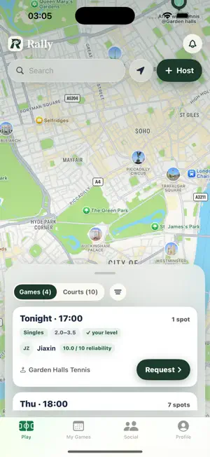 Rally: Tennis in London screenshot 1