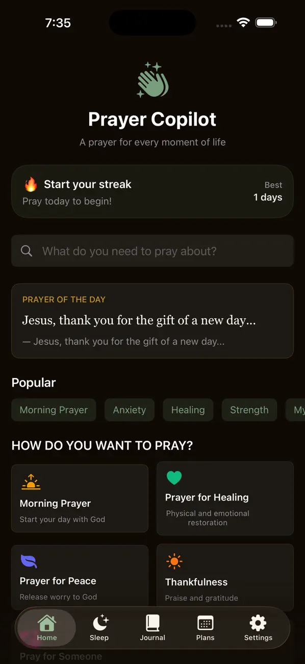 #1. Prayer Copilot (iOS) By: Carlos Reyes